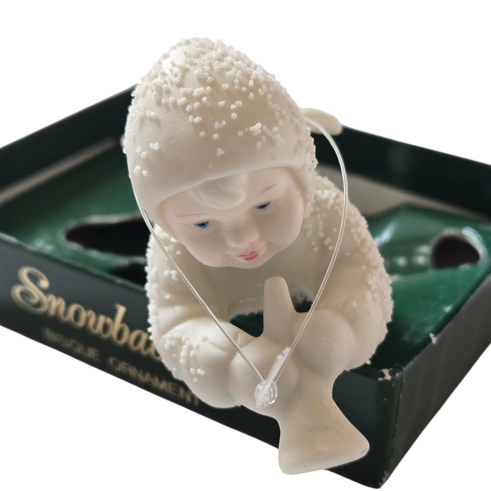 Department 56‎ Snowbabies Bisque Angel Ornament Vintage Boxed